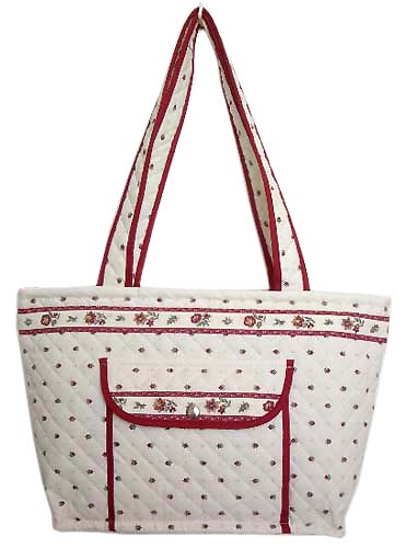 Provence pattern tote bag (Calisson. white x bordeaux) - Click Image to Close